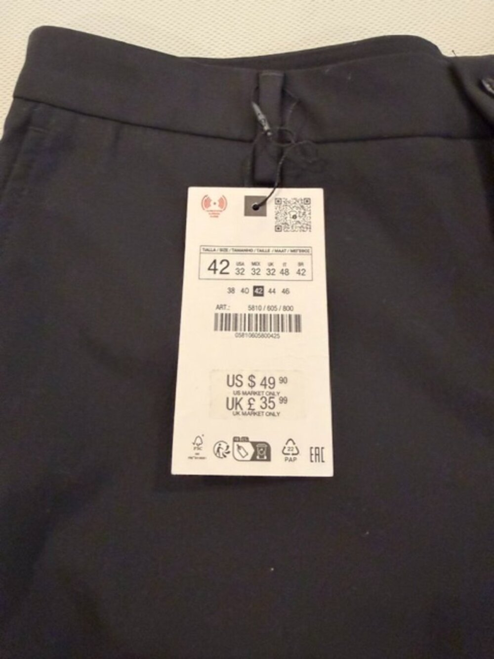 Zara Mens Slim Fit Dress Pants